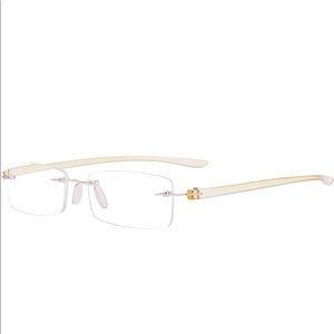 New Readers Small Lenes Rimless Reading Glasses Men Women +0.75 Strength